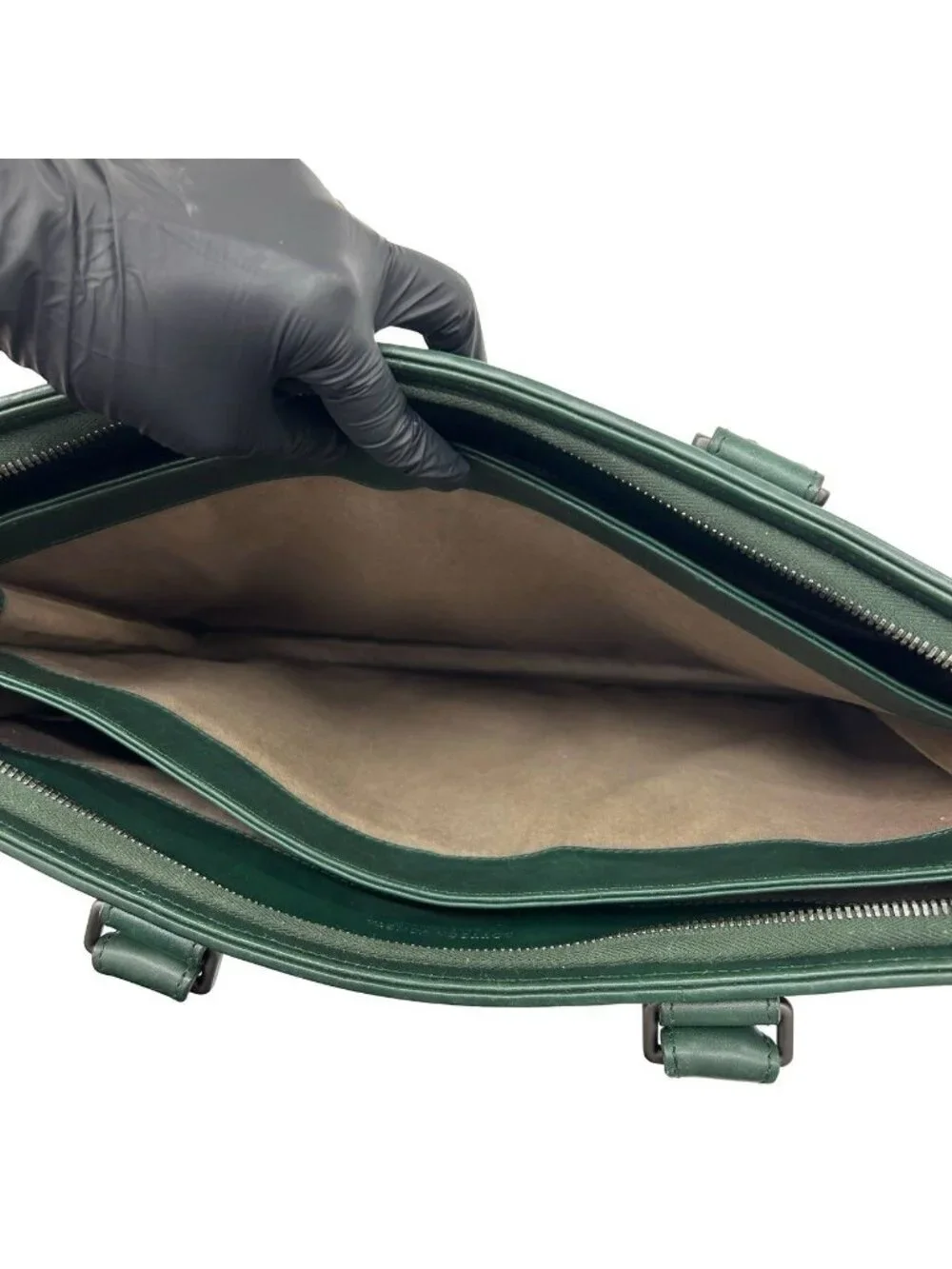 Bottega Veneta Vintage Intrecciato Leather Business Bag Green